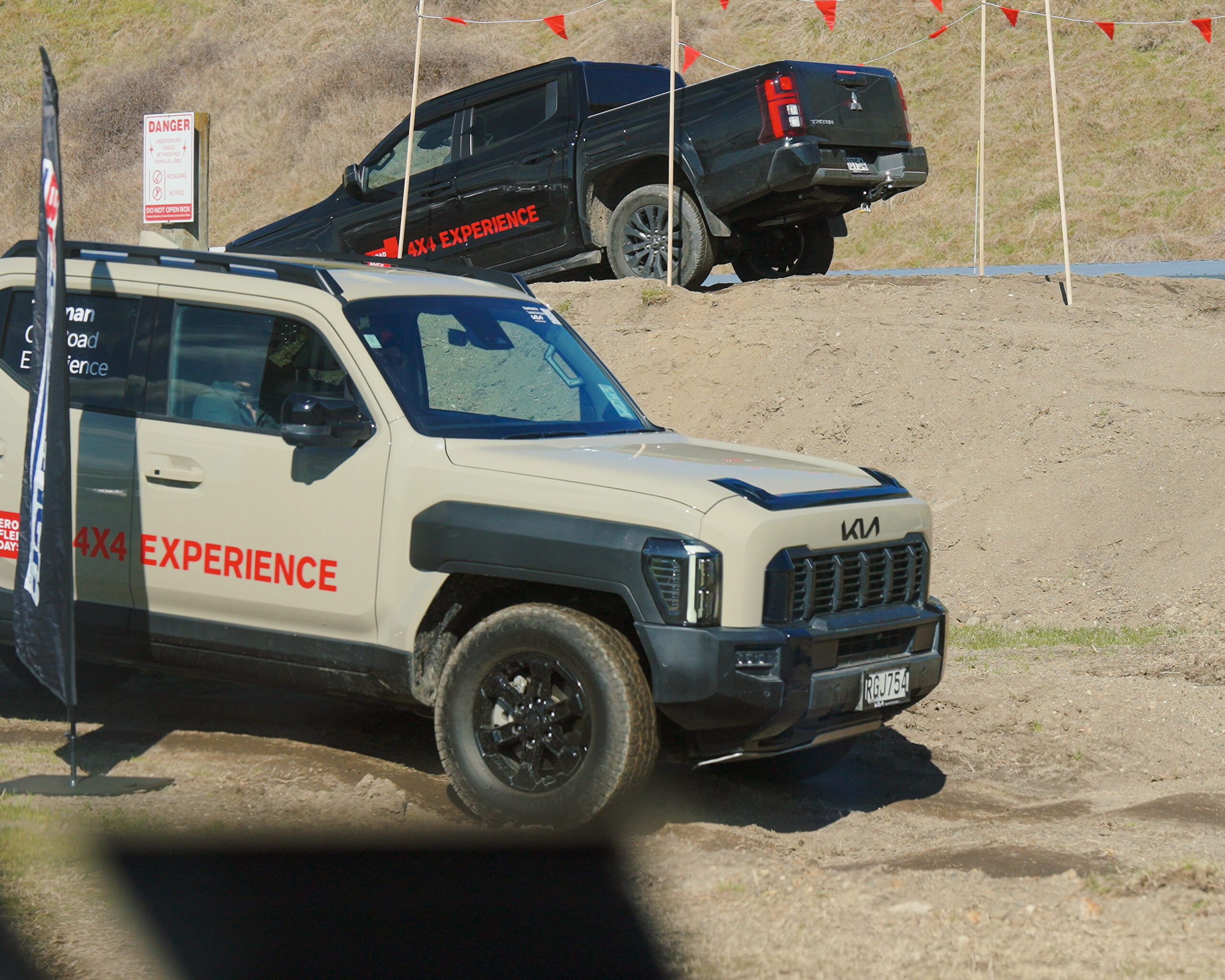 Vehicles testing out the 4x4 experience track at EROAD Fleet Days 2026